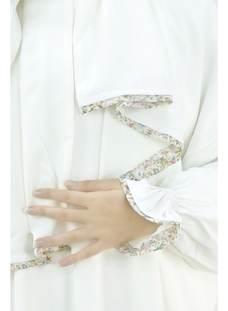  داماس كولكشن باس صلاة نسائي قطعة واحدة من قماش كريب فوكا فاخر مع وشاح متصل وجيب – ملابس صلاة شرعية مريحة - Image 5